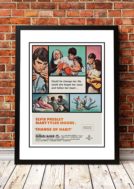 V967-EP0440-A2-202504140917-00 Elvis 'Change Of Habit' Framed Movie Poster! - Framed A2 - Image 1
