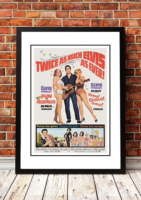 V967-EP0446-A4-202504140921-00 Elvis 'Fun In Acapulco' Framed Movie Poster! - Framed A4 - Image 1