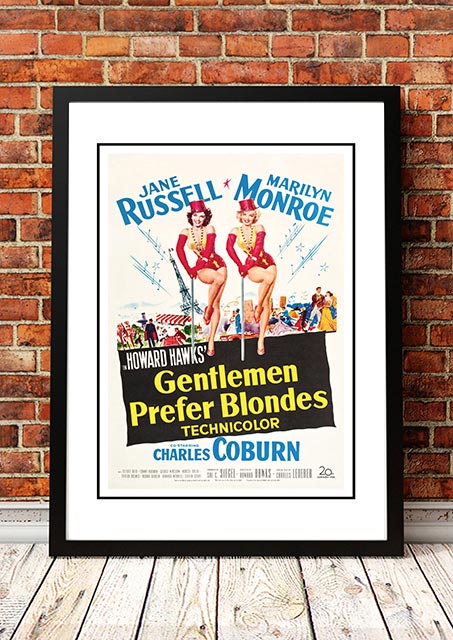V967-MM0433-A4-202504140852-00 Marilyn Monroe ‘Gentlemen Prefer Blondes’ Framed Movie Poster! - Framed A4 - Image 1