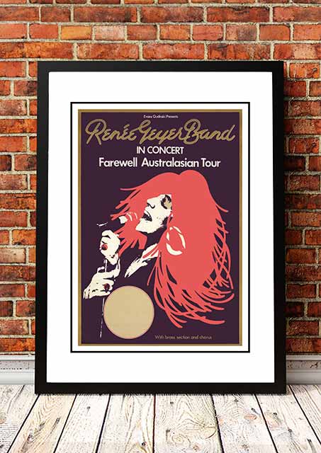 V967-SS0466-A2-202504150932-00 Renee Geyer ‘Farewell Australasia' Tour Poster 1976 - Framed A2 - Image 1