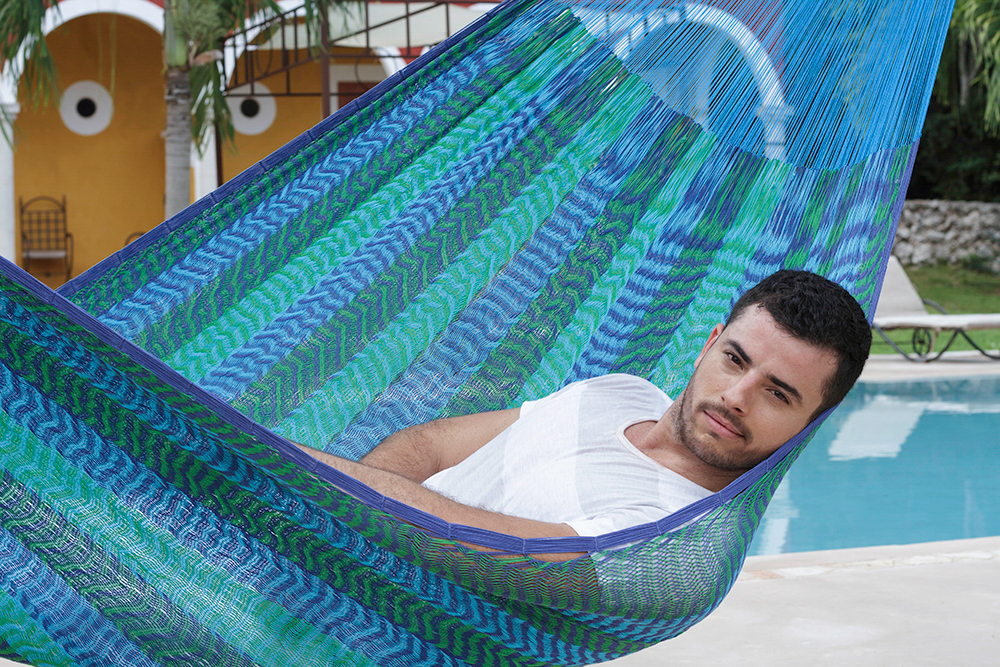 V97-7MCARIBE-14438-01 Mayan Legacy Bed Cotton hammock - Classic in Caribe colour - Image 1