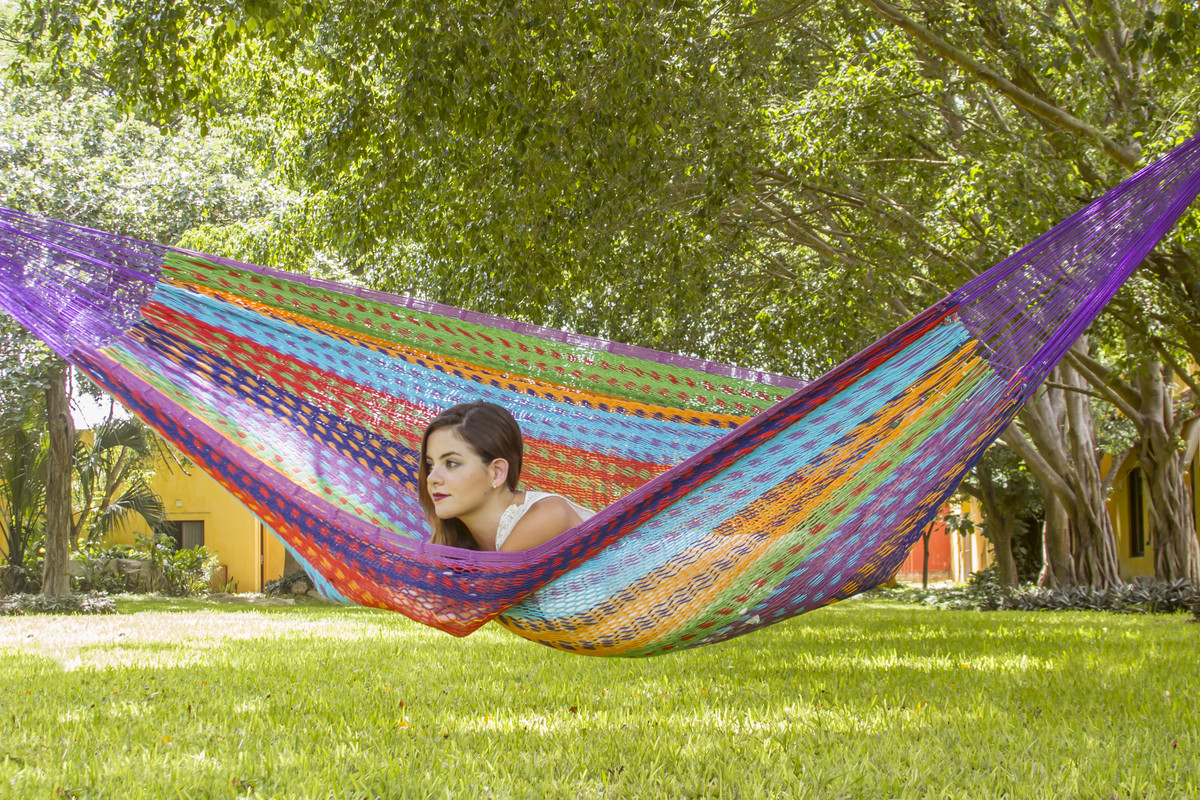 V97-TJCOLORINA-14495-00 Outdoor undercover cotton Mayan Legacy hammock Family size Colorina - Image 1