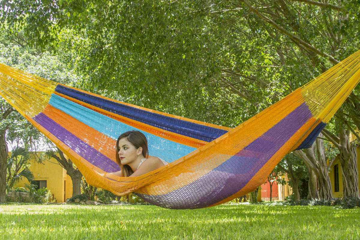 V97-TKALEGRA-14488-00 Outdoor undercover cotton Mayan Legacy hammock King size Alegra - Image 1