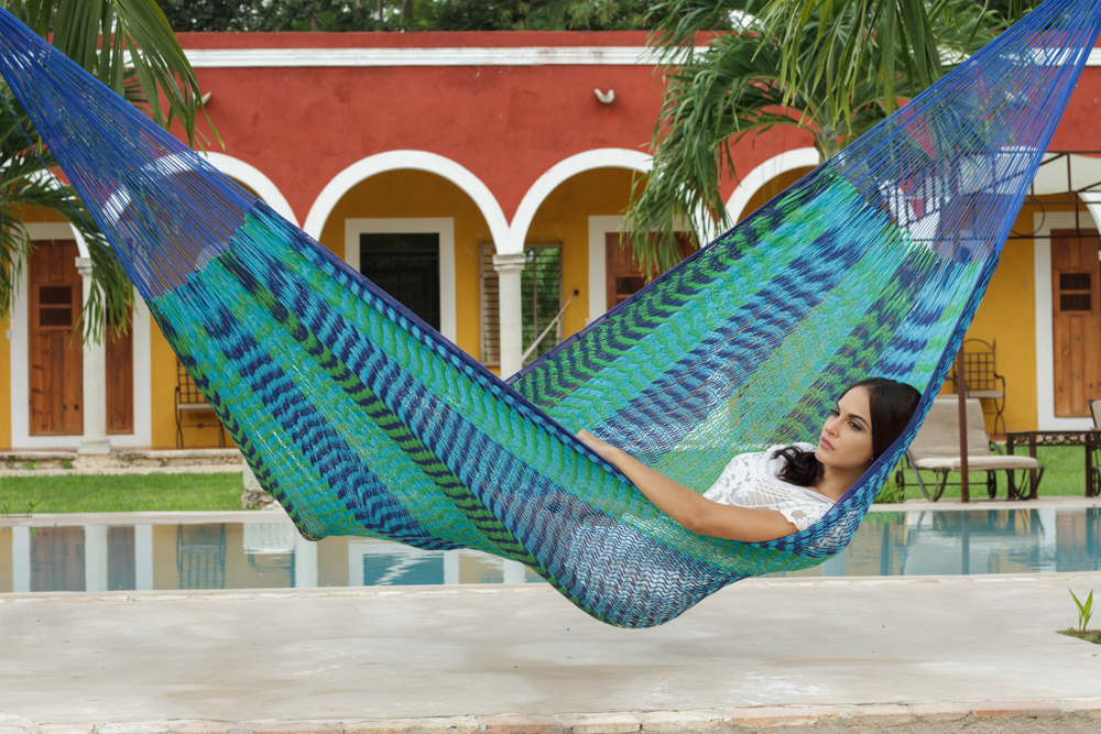V97-TKCARIBE-14491-00 Outdoor undercover cotton Mayan Legacy hammock King size Caribe - Image 1