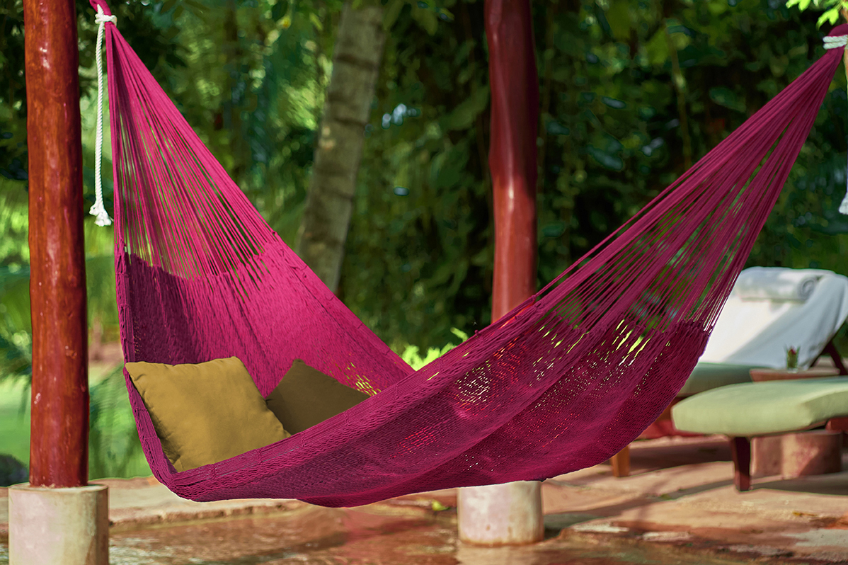 V97-TKMEXICANPINK-52302-00 Outdoor undercover cotton Mayan Legacy hammock King size Mexican Pink - Image 1