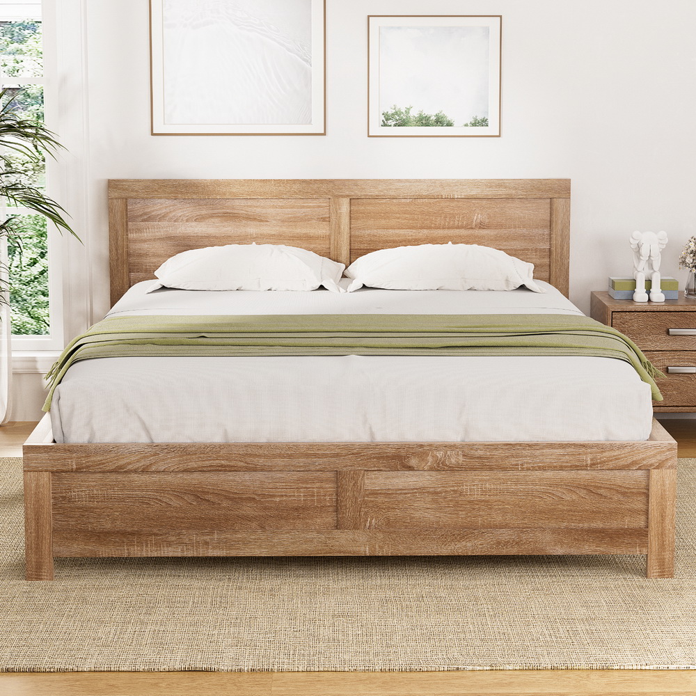WBED-F-OATMEAL-D-NA-ABC-202505131408-06 Artiss Bed Frame Double Size Wooden Acacia Wood OATMEAL - Image 1