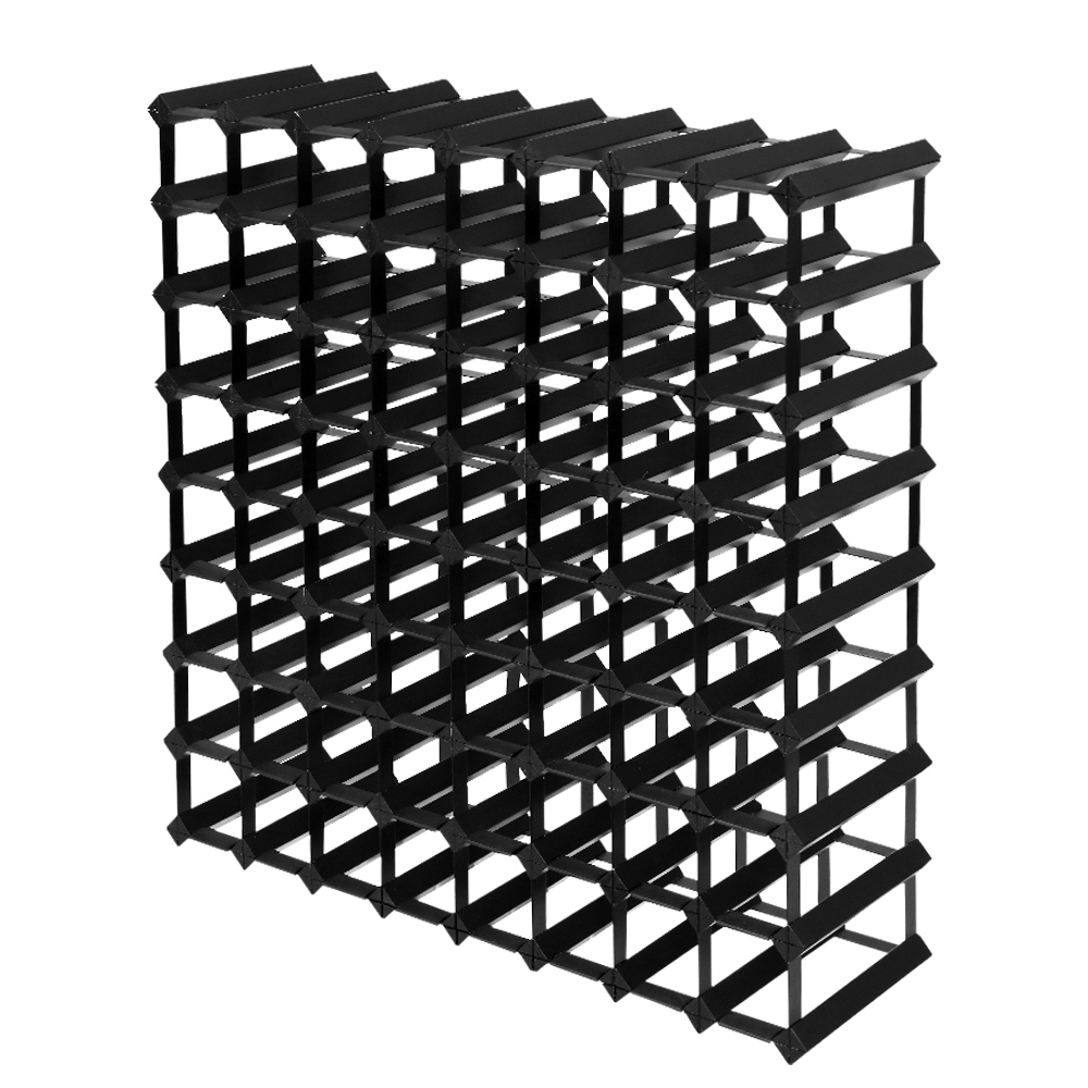 WINE-RACK-72B-BK-19923-00 Artiss Wine Rack 72 Bottle Black - Image 1