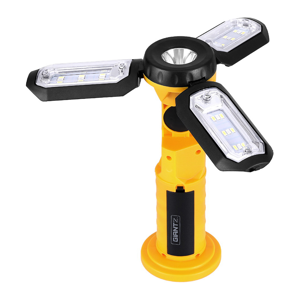 WL-TRI-27LED-FOLD-YL-186251-00 Giantz Work Light Rechargeable USB Cordless LED Lamp Hook Rotation Folding - Image 1