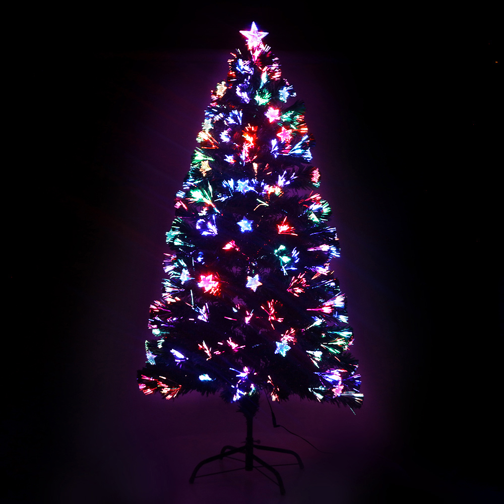 XM-TR-LED-4F-GR-14372-00 Jingle Jollys 1.2m Christmas Tree Optic Fibre LED Xmas tree Multi Colour - Image 1