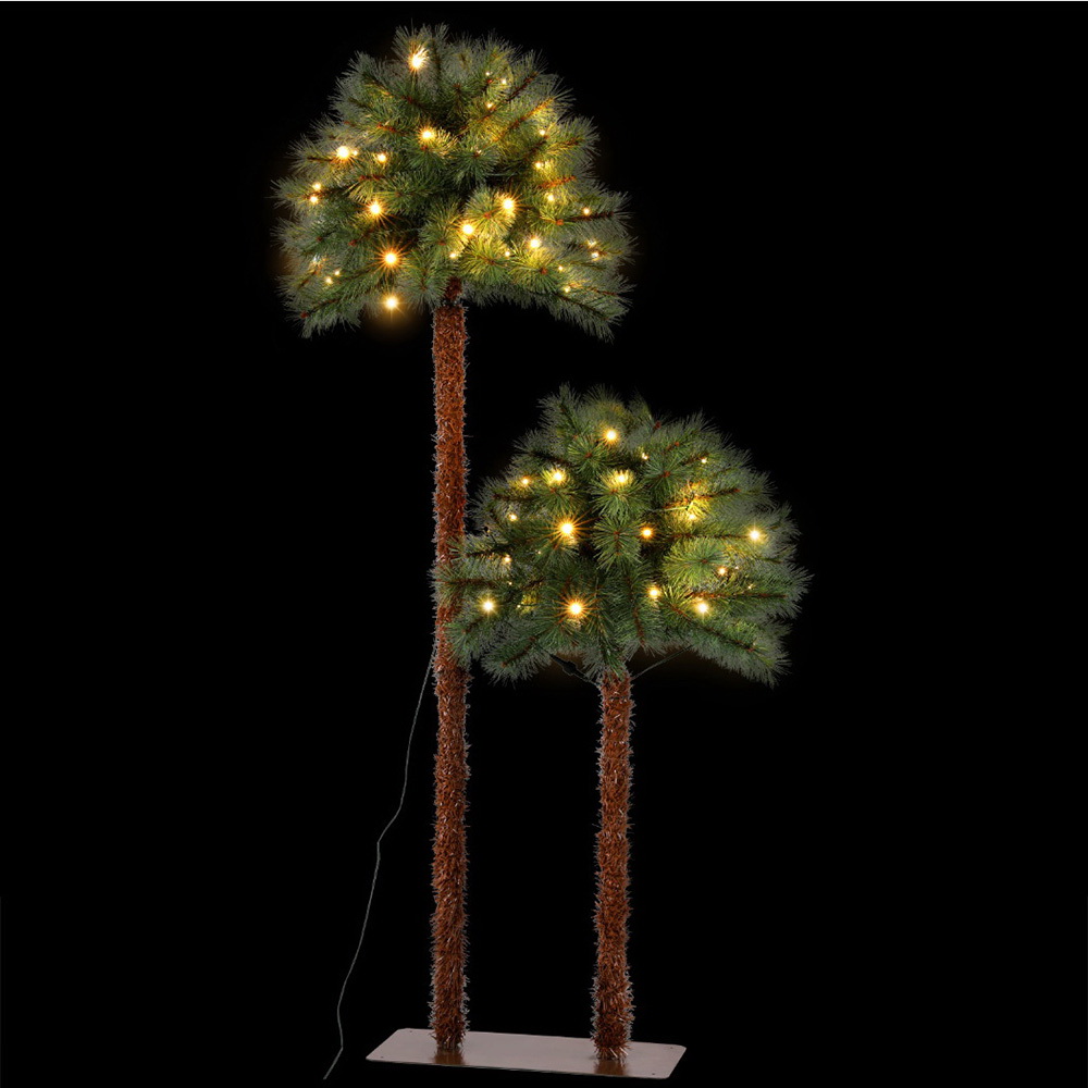 XM-TR-PALM-5FT-LED-190372-00 Jingle Jollys Christmas Tree 1.5+1m LED Xmas Palm Tree Party Decorations 2 in 1 - Image 1