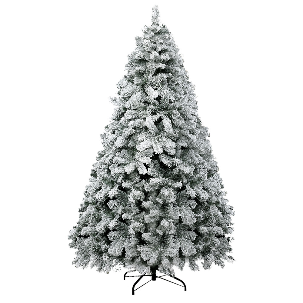 XM-TR-WELL-7F-GS-23405-00 Jingle Jollys Christmas Tree 2.1m Snow Flocked Xmas Tree Decorations 780 Tips - Image 1