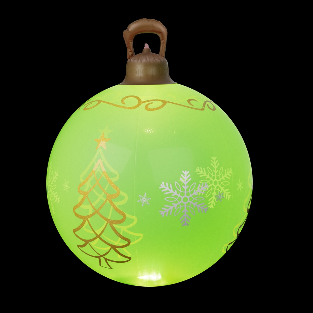 XMAS-INF-BAUBLE-TREE-GREEN-190819-00 Jingle Jollys Christmas Inflatable Ball 60cm Led Illuminated Xmas Decoration - Image 1