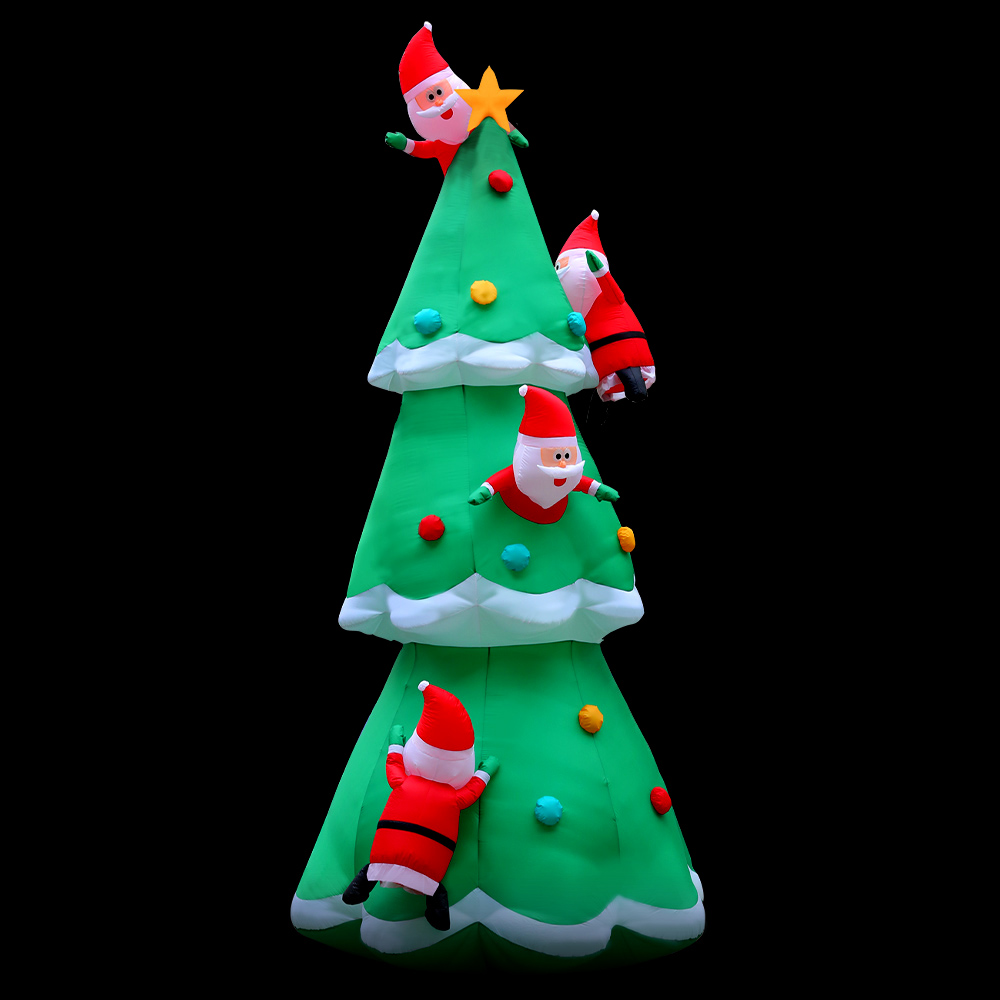 XMAS-INF-CHRI-TREE-5M-00 Jingle Jollys Christmas Inflatable Santa Tree 5M Illuminated Decorations - Image 1