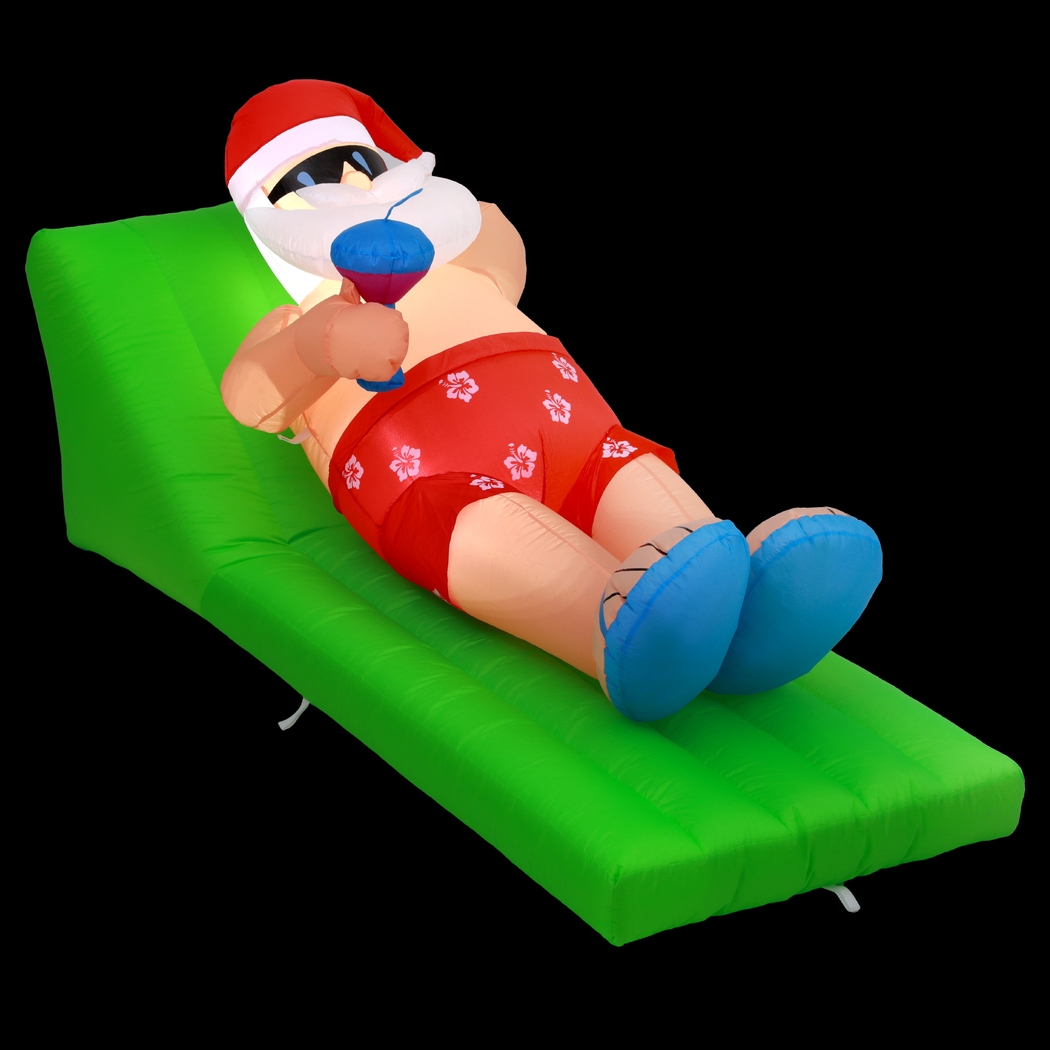XMAS-INF-SANTA-SUM-6FT-190829-00 Jingle Jollys Christmas Inflatable Santa Bench 1.8M LED Illuminated Decorations - Image 1