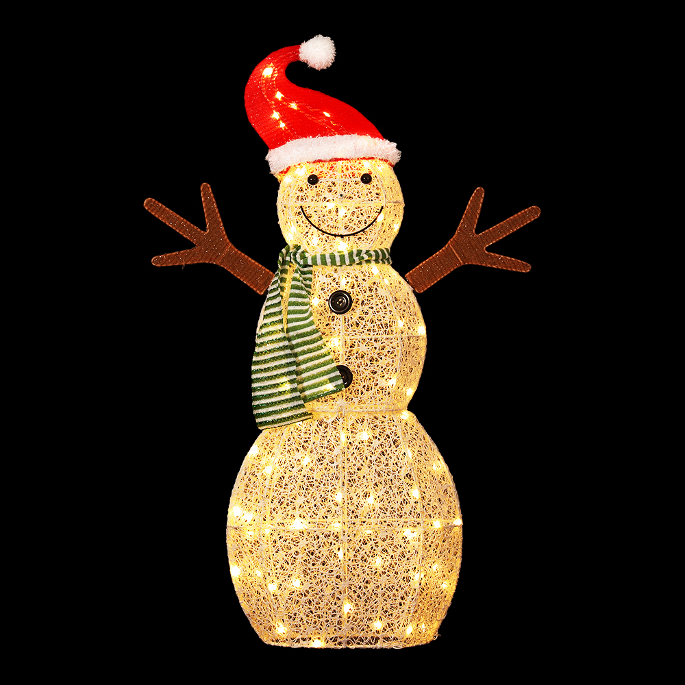 XMAS-MOT-SNOW-3FT-MC-89812-00 0.97M Christmas Lights Snowman 80 LED Decorations Jingle Jollys - Image 1