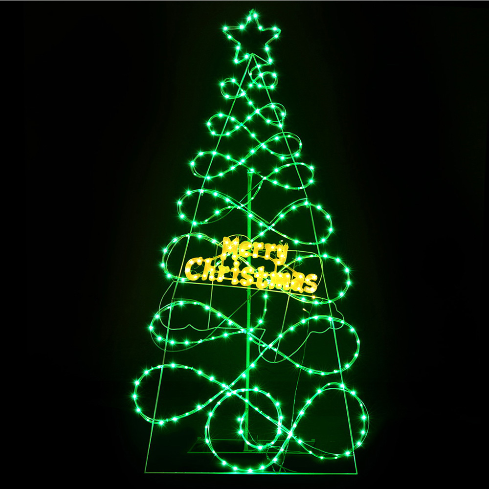XMAS-MOT-TREE-8FT-MC-190364-00 1.7M Christmas Tree 230 LED RGB Motif Lights Jingle Jollys - Image 1