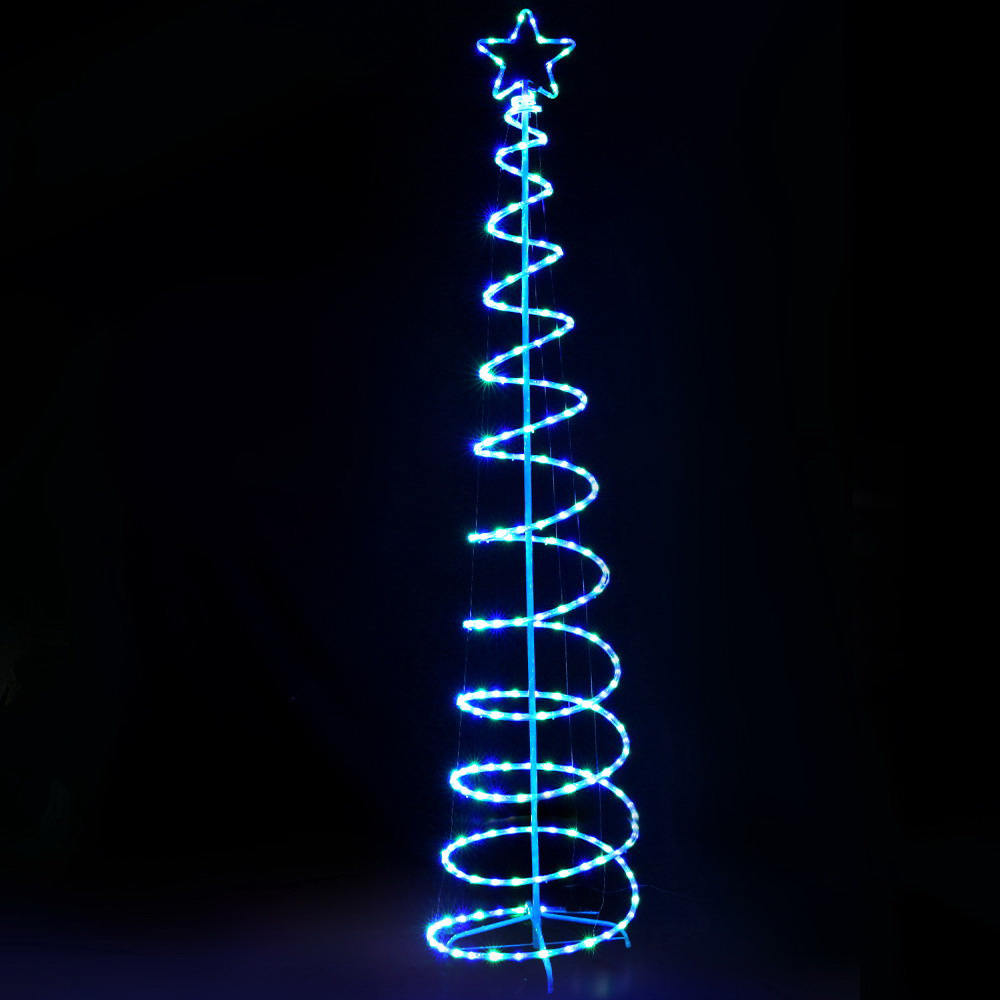 XMAS-MOT-TREE-SOLAR-24-MC-88656-00 2.4M Christmas Tree LED Solar Motif Lights Jingle Jollys - Image 1