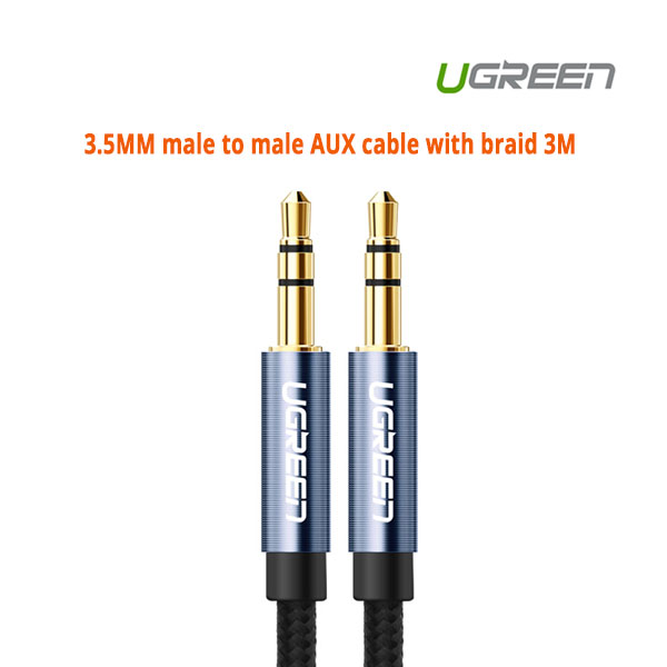acbugn10688_01_1 UGREEN 3.5MM male to male AUX cable with braid 3M (10688) - Image 1
