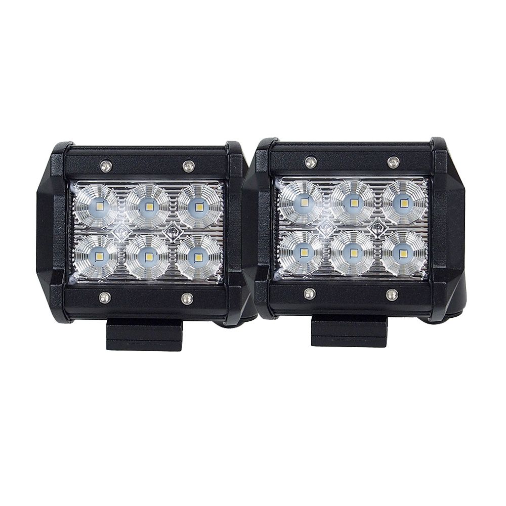 flood_2 Pair 4inch CREE LED Work Light Bar Flood Beam Offroad Driving Lamp Reverse Fog - Image 1