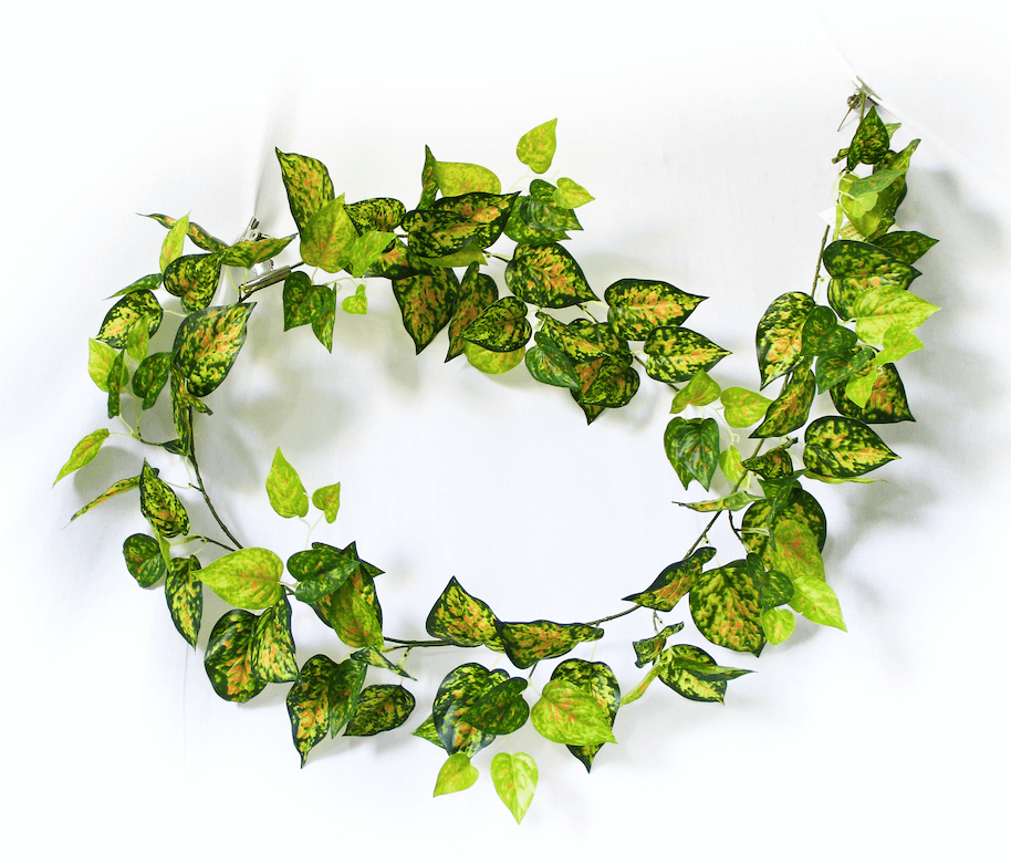 kl-6005_3 Mixed Yellow and Red Pothos Garland 190cm - Image 1