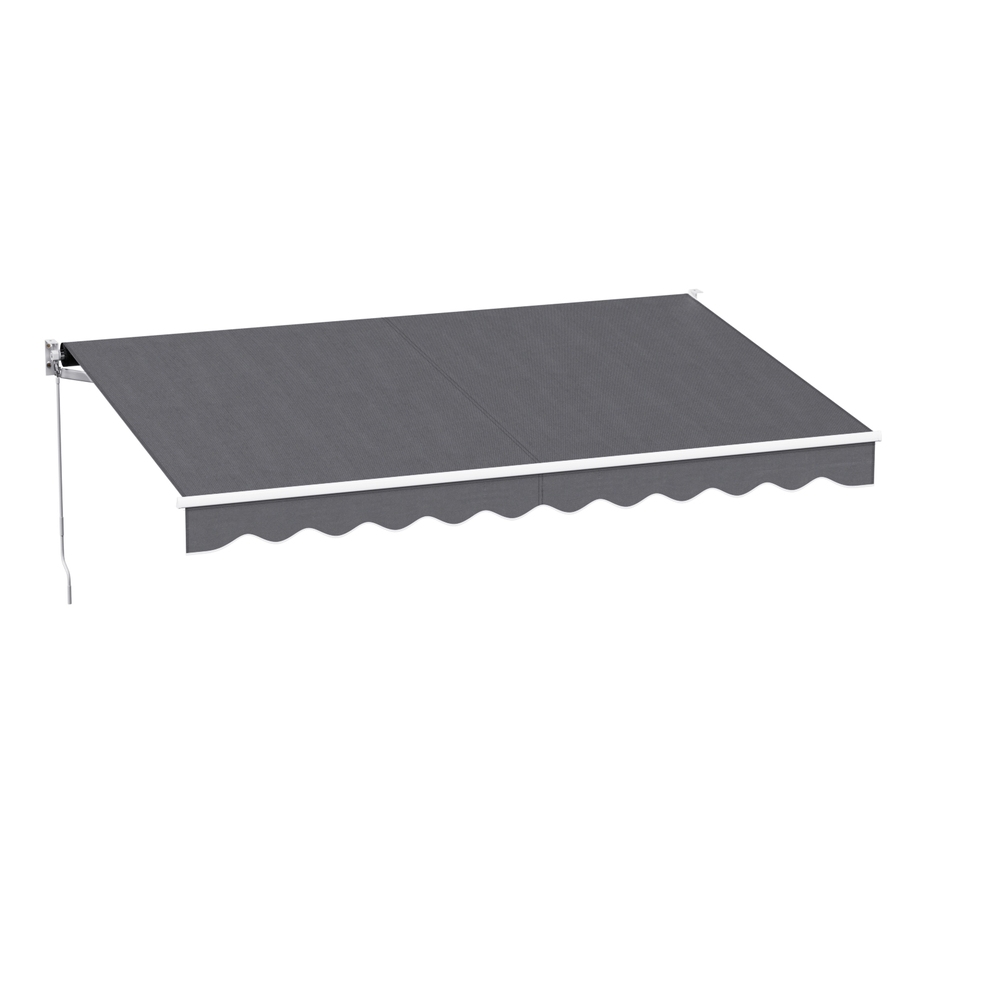 AWN-B-ARM-35X25-GREY-202508271312-00 Instahut Retractable Folding Arm Awning Manual Sunshade 3.5M X 2.5M Grey - Image 1