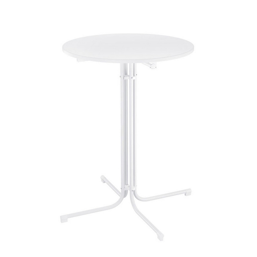 FF-TABLE-SL-WH-202508211842-00 Gardeon Outdoor Bar Table Round Folding Desk Top 109cm Patio Furniture White - Image 1