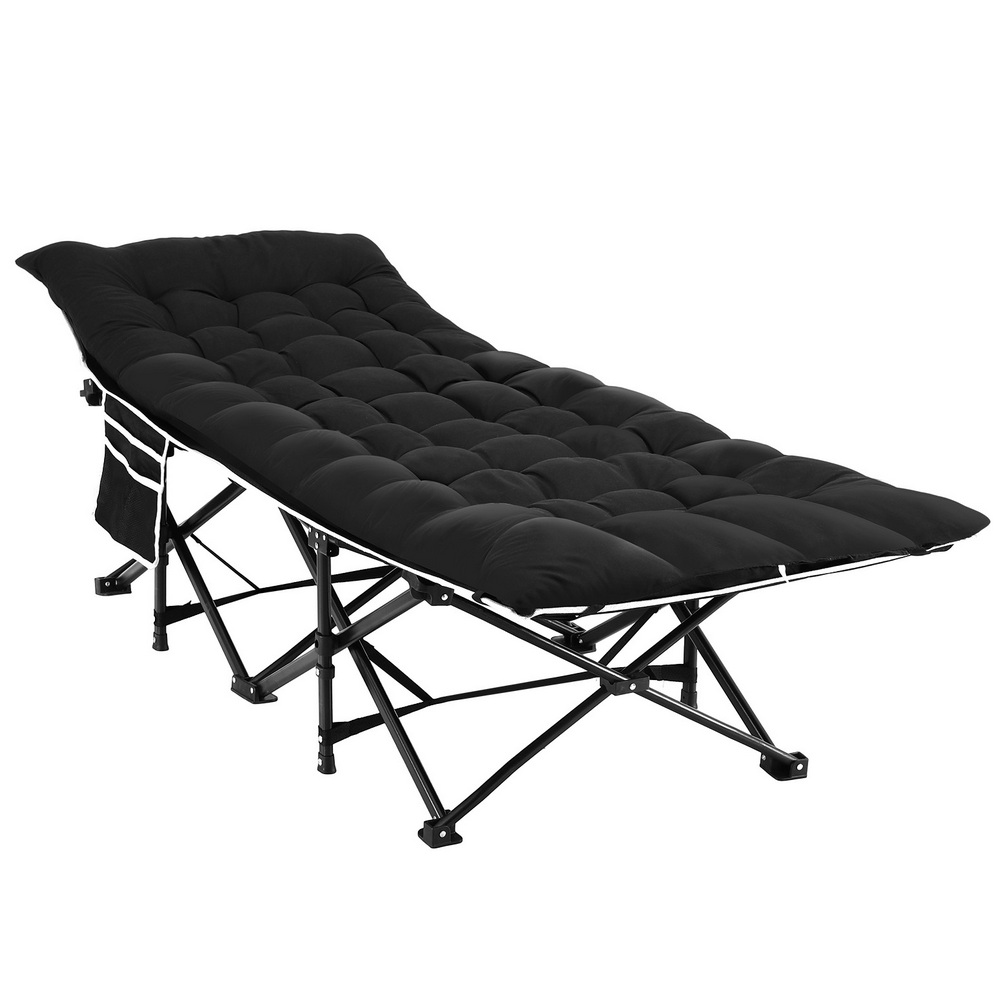 FOLD-71-MAT-BK-202508212044-00 Artiss Folding Bed With Mattress Heavy Duty Black 185CM - Image 1