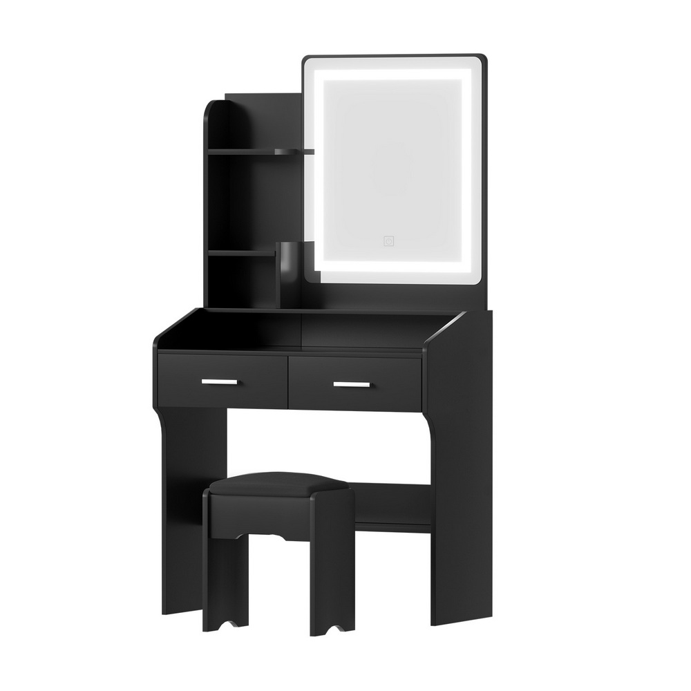 FUR-V-DRESS03-LED-BK-AB-202509021612-00 Artiss Dressing Table Set Stool Led Black - Image 1