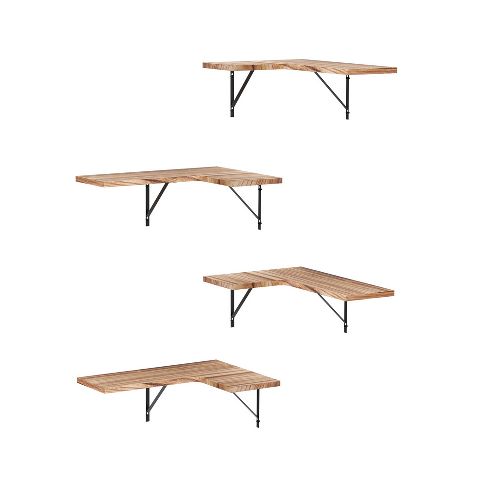 FUR-V-WALL-02-WD-202508281118-00 Artiss Floating Wall Shelf Corner Shelves Set of 4 Wood - Image 1