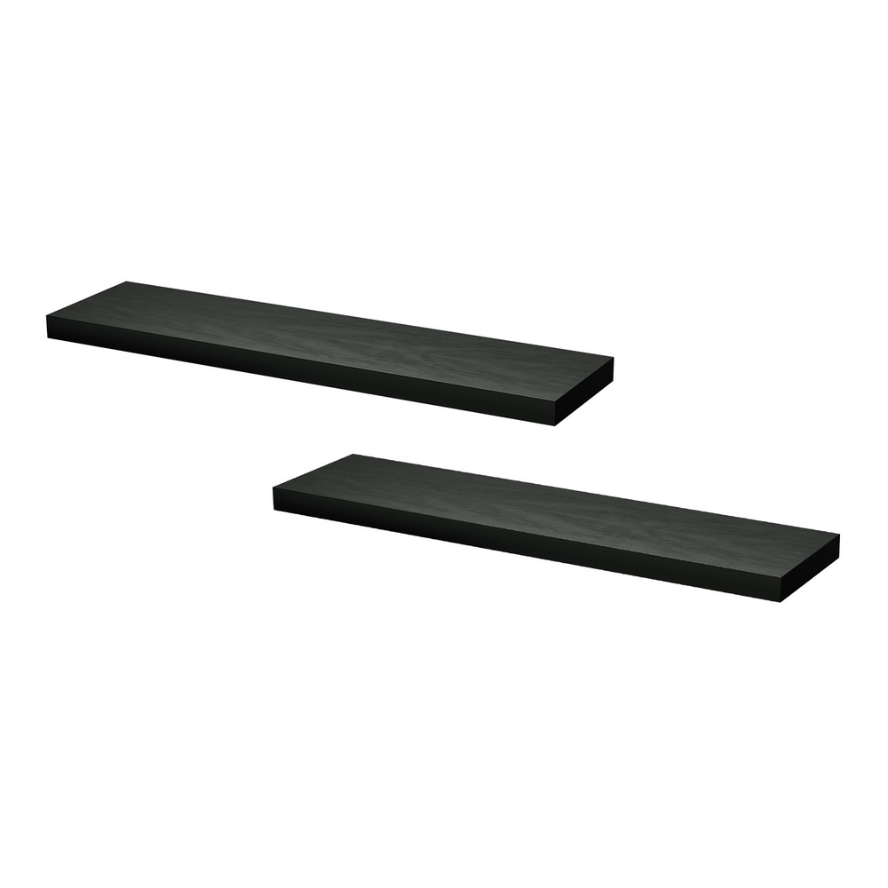 FUR-V-WALL-03-BK-202508281118-00 Artiss Floating Wall Shelf Set of 2 Black 90CM - Image 1