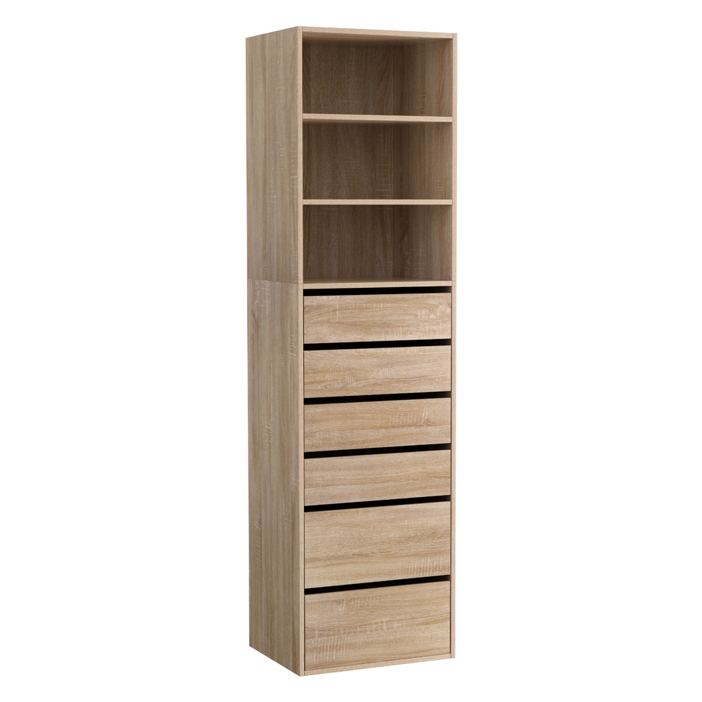FURNI-N-CDR-6D3S-WD-AB-202509021614-00 Artiss 6 Chest of Drawers Tallboy Cabinet Pine - Image 1