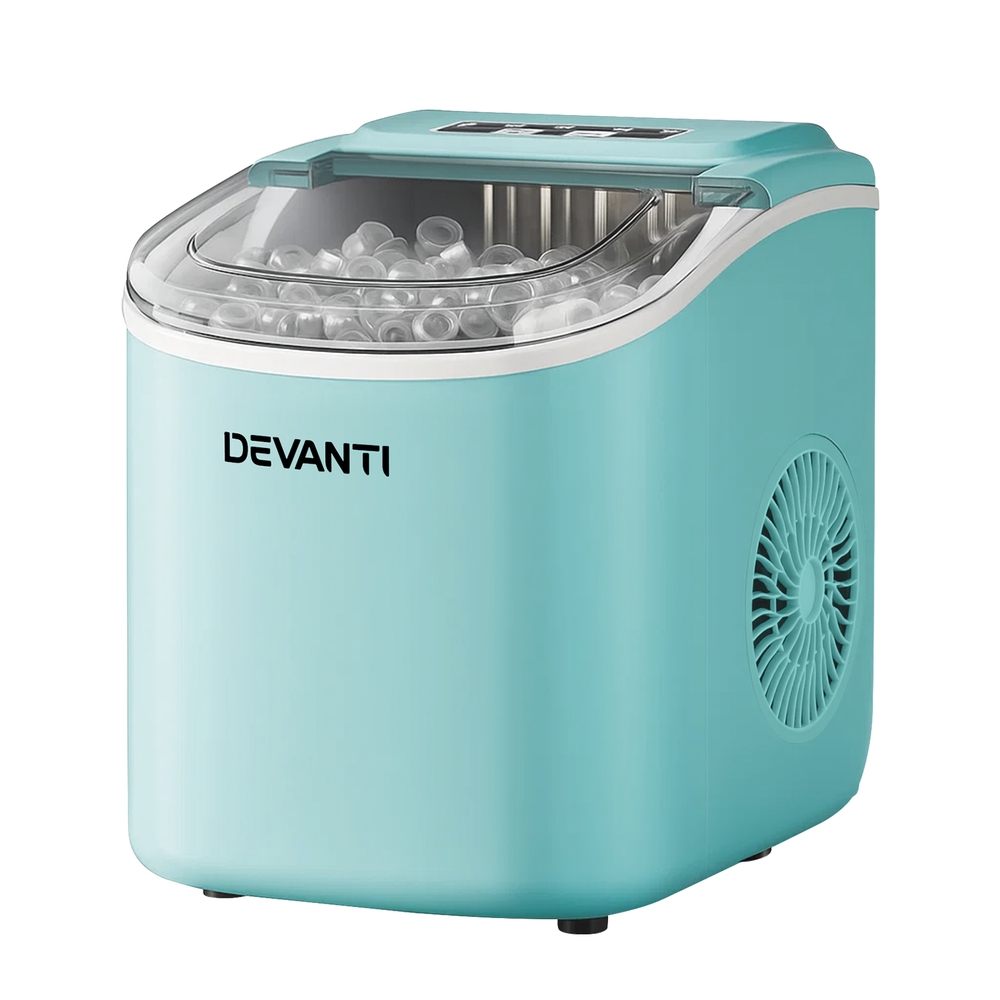 IM-ZB12H-GN-202509291426-00 Devanti 12kg Ice Maker Machine w/Self Cleaning Green - Image 1