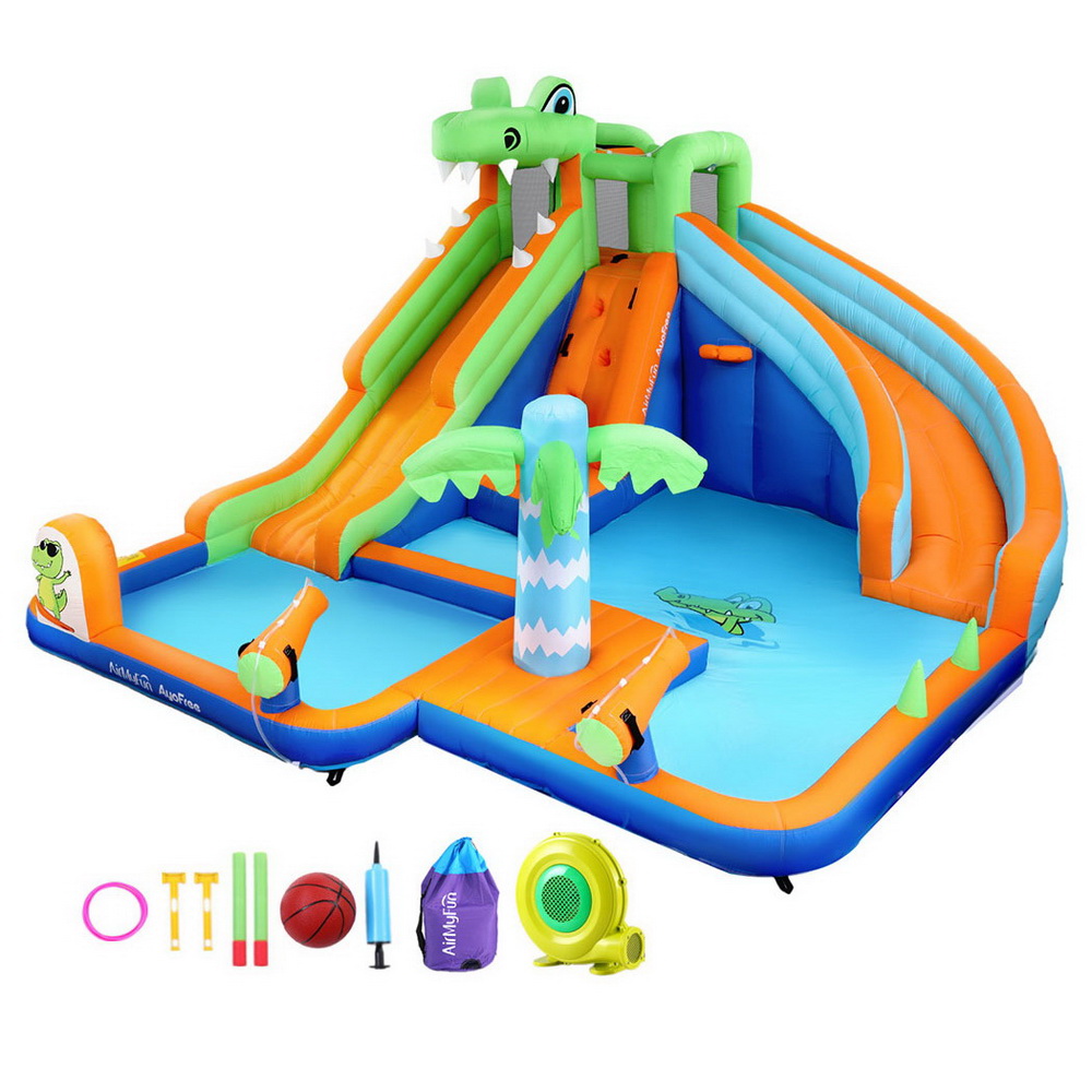 IOT-B-83069-MC-202507101416-00 AirMyFun Kids Inflatable Pool Water Double Slide Park Jumping Castle 465X430CM - Image 1