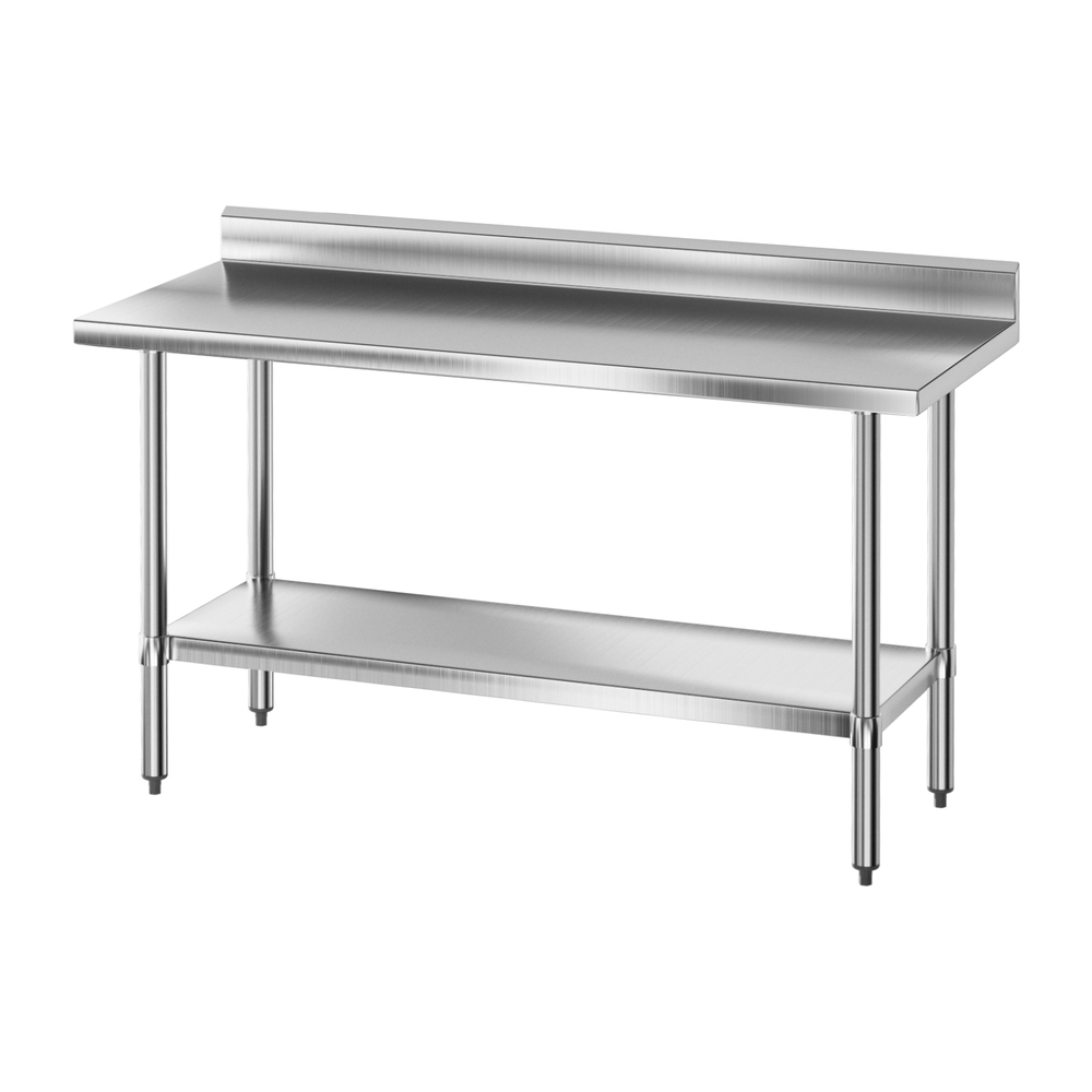 SSKB-430S-59H-202507221511-00 Cefito Stainless Steel Kitchen Bench w/ Splashback 1500x600MM 430 - Image 1