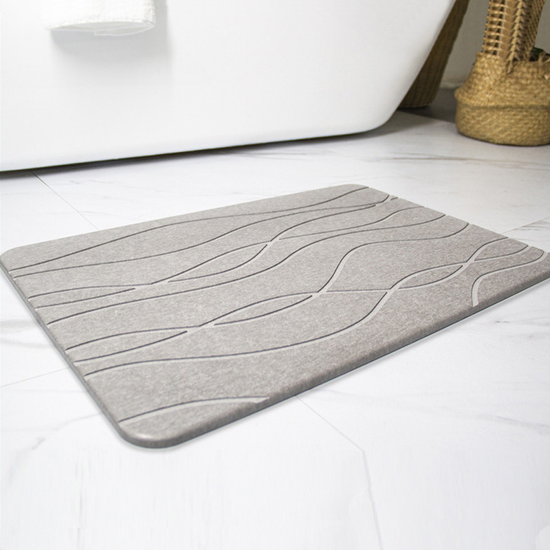 V1003-HW-SBS006-GY-202507301003-00 Hivvago Diatomaceous Earth Stone Bath Mat Fast Drying Non Slip Bathroom Mat - Image 1