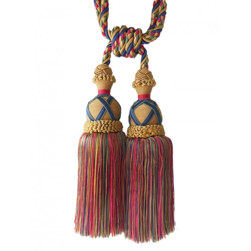 V1008-2615-302-202509241525-00 Multi Coloured Double Tassel Curtain Tieback - Image 1