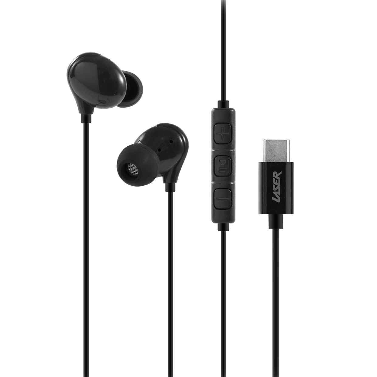 V1031-EPS-UIC24BK-972-202507221355-00 Laser Wired In-Ear Earphones with In-Line Controls Black - Image 1