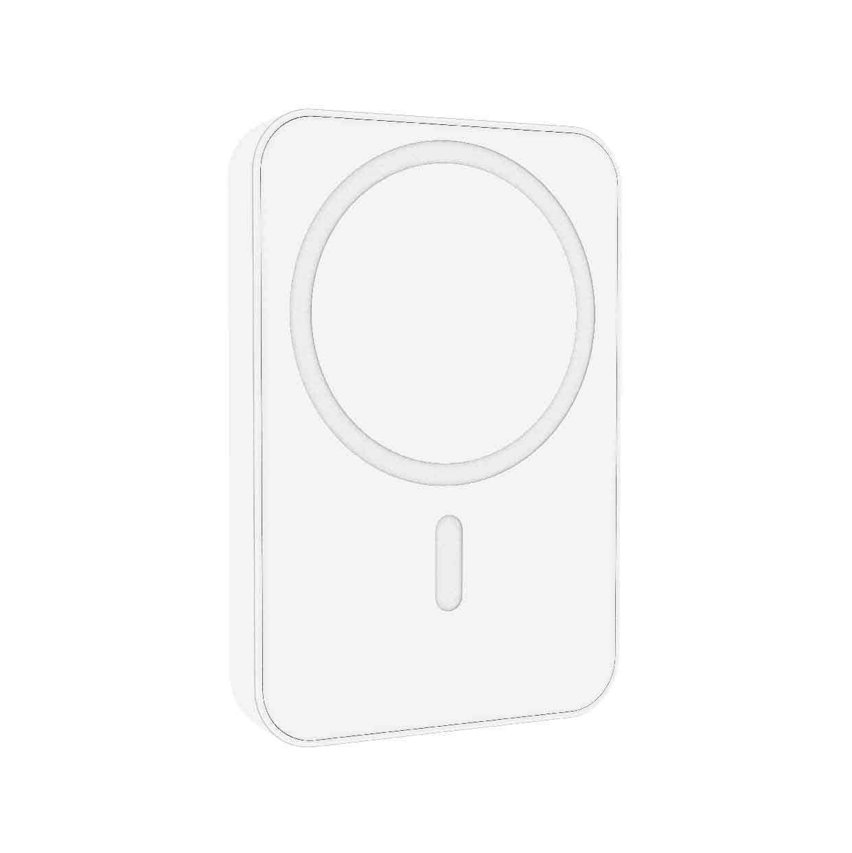 V1031-PB-5MSWH-774-202507251010-00 Laser 5000mAh Magnetic Wireless Power Bank White - Image 1