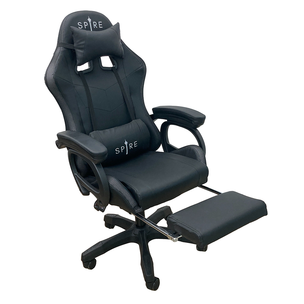 V1032-SP-ONYXGAMINGCHAIR_815EB_B-202508201010-00 Spire Onyx Gaming/Office Chair w/ RGB Lighting And Massager Black 815EB - Image 1