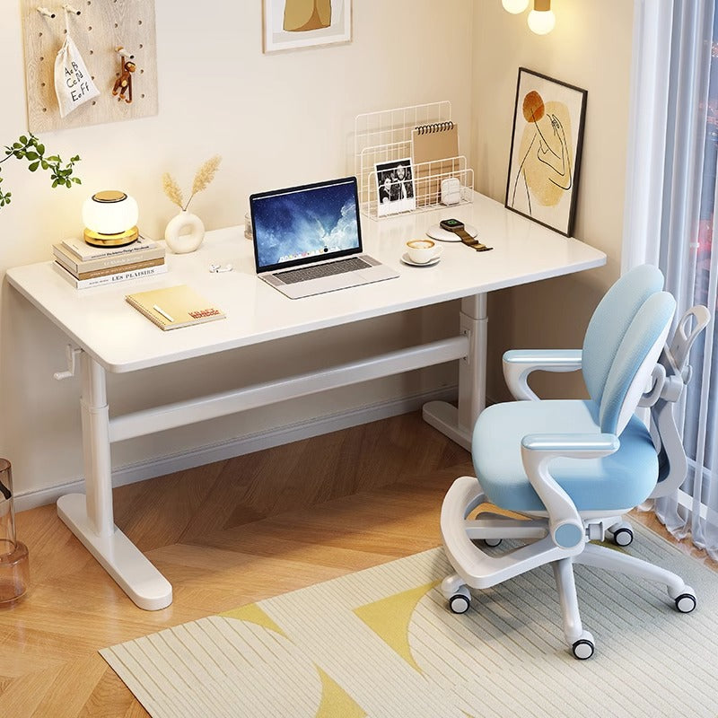 V1057-DM6226-120CM-202507151046-00 White Height-Adjustable Study Desks/Solid Wood Study Desk/Home Office/1M/1.2M - Image 1