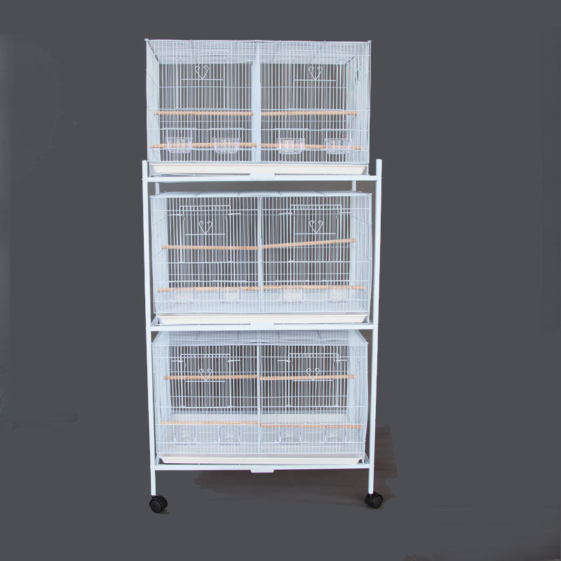 V1060-403WITHSTAND_W-202508141940-00 Samland Set of 3 Breeding Bird Cage with Center Dividor with Stand - Image 1