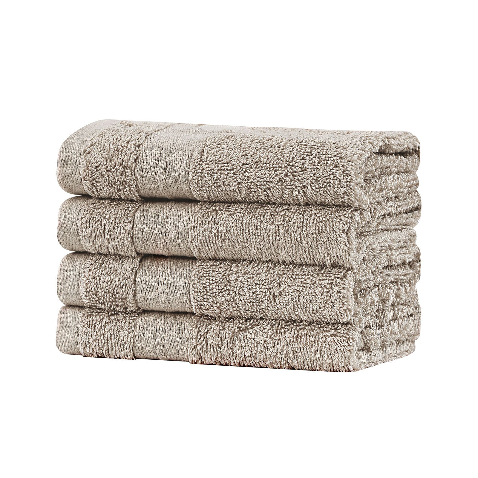 V1060-TOWPAK03LI-202508141925-00 Samland Premium Cotton Washcloths 4-Pack Quick-Dry Face Towels Set-Linen - Image 1