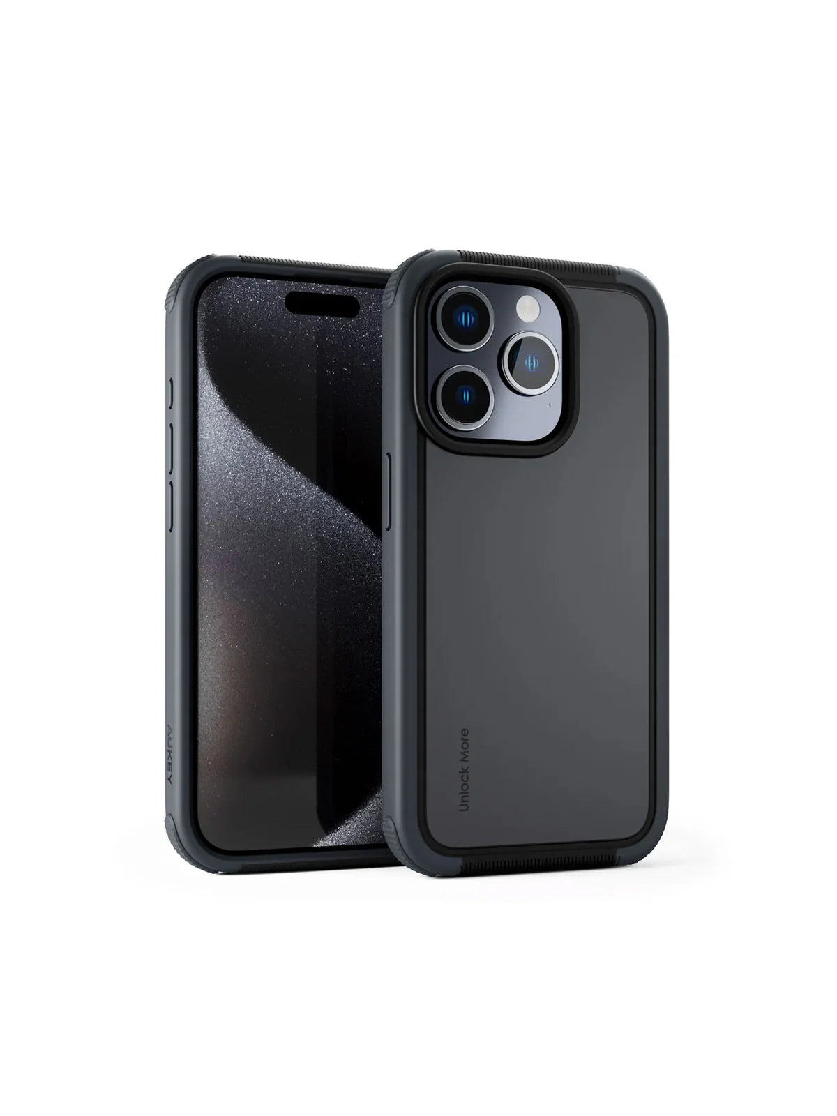 V1089-LLTSN1049791-202509030916-00 Aukey Urban Guard Elite Magnetic Hard-Shell iPhone 15 Pro Phone Case - Dark Gray (UG10C) - Image 1