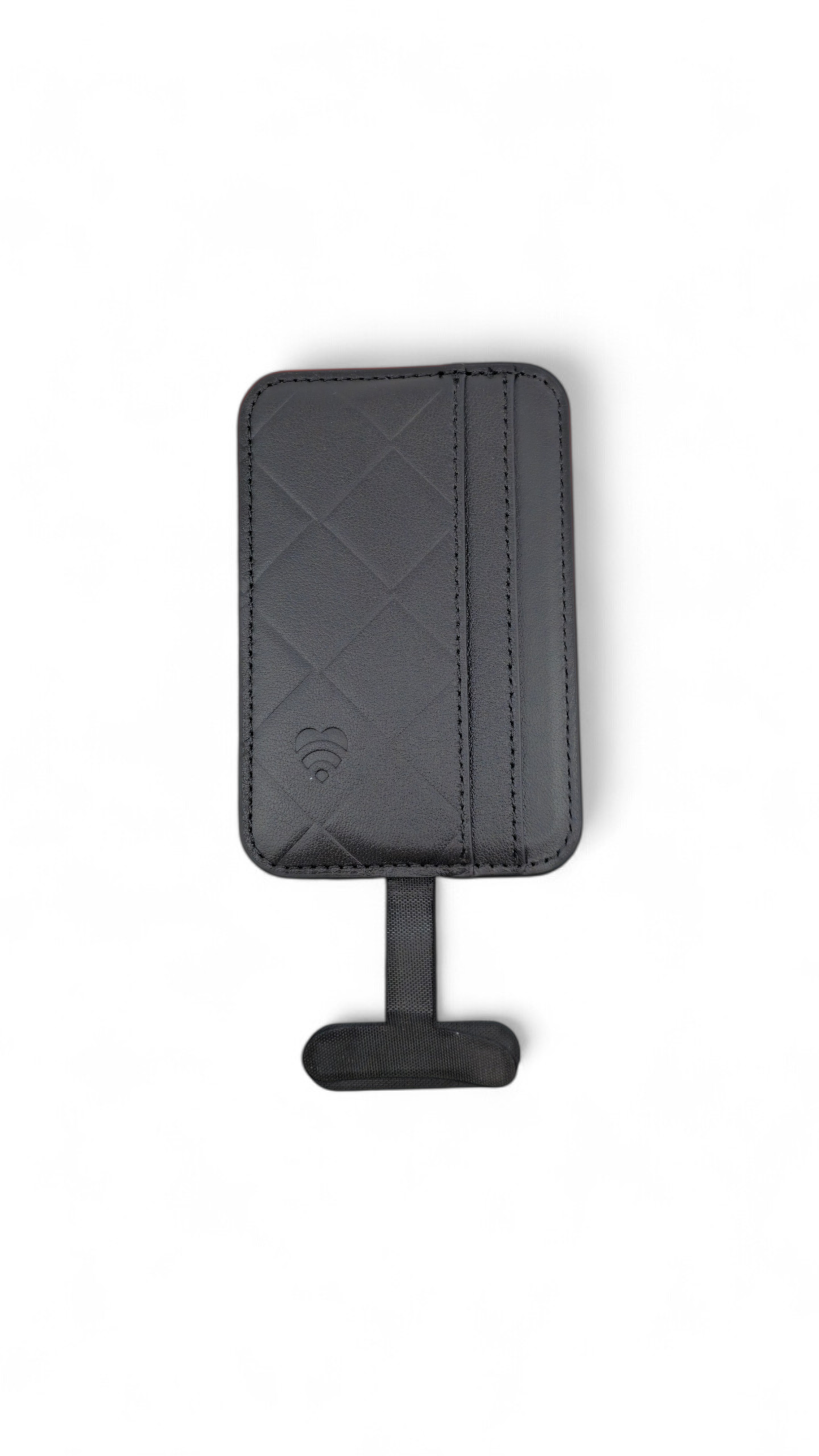 V1090-WALWLOV-BLK-202509101010-00 Lovefone Genuine Leather Weave Wallet with Magsafe - Black - Image 1