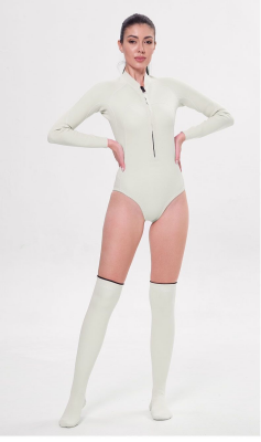 V1102-AQ-012WHITE-XXL-202509121826-00 2MM jellyfish suit diving wet clothes jellyfish suit snorkeling swimsuit super elastic skin-friendly 2-piece jumpsuit+stockings - Image 1