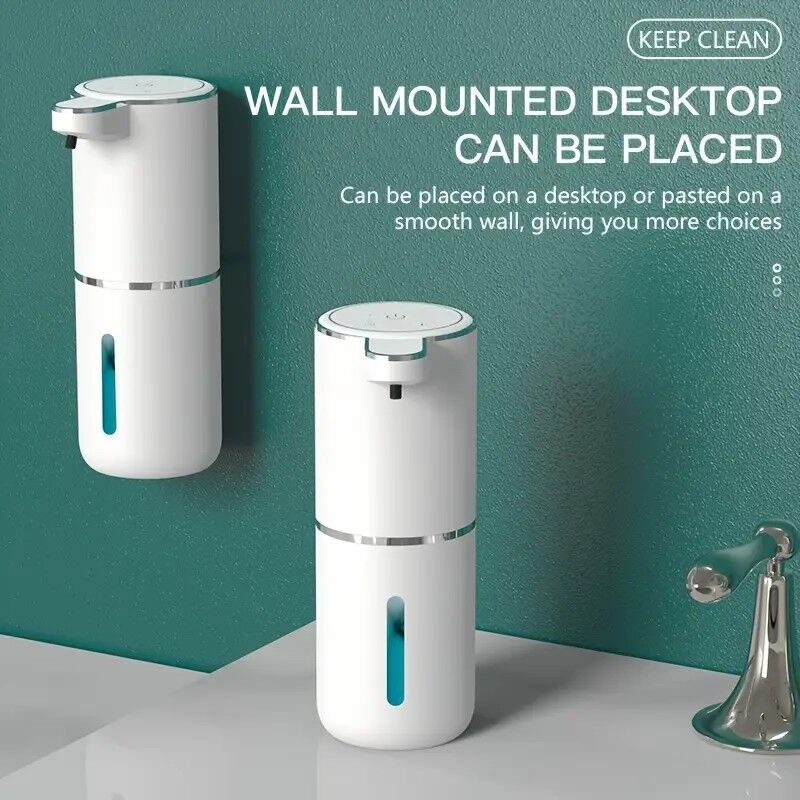 V1102-HYMY001-202509121853-00 380ml touchless sensor automatic soap dispenser - wall-mounted, rechargeable lithium battery, USB charging, modern black design, suitable for bathroom and kitchen, bathroom soap dispenser | modern soap dispenser | touchless soap dispenser - Image 1
