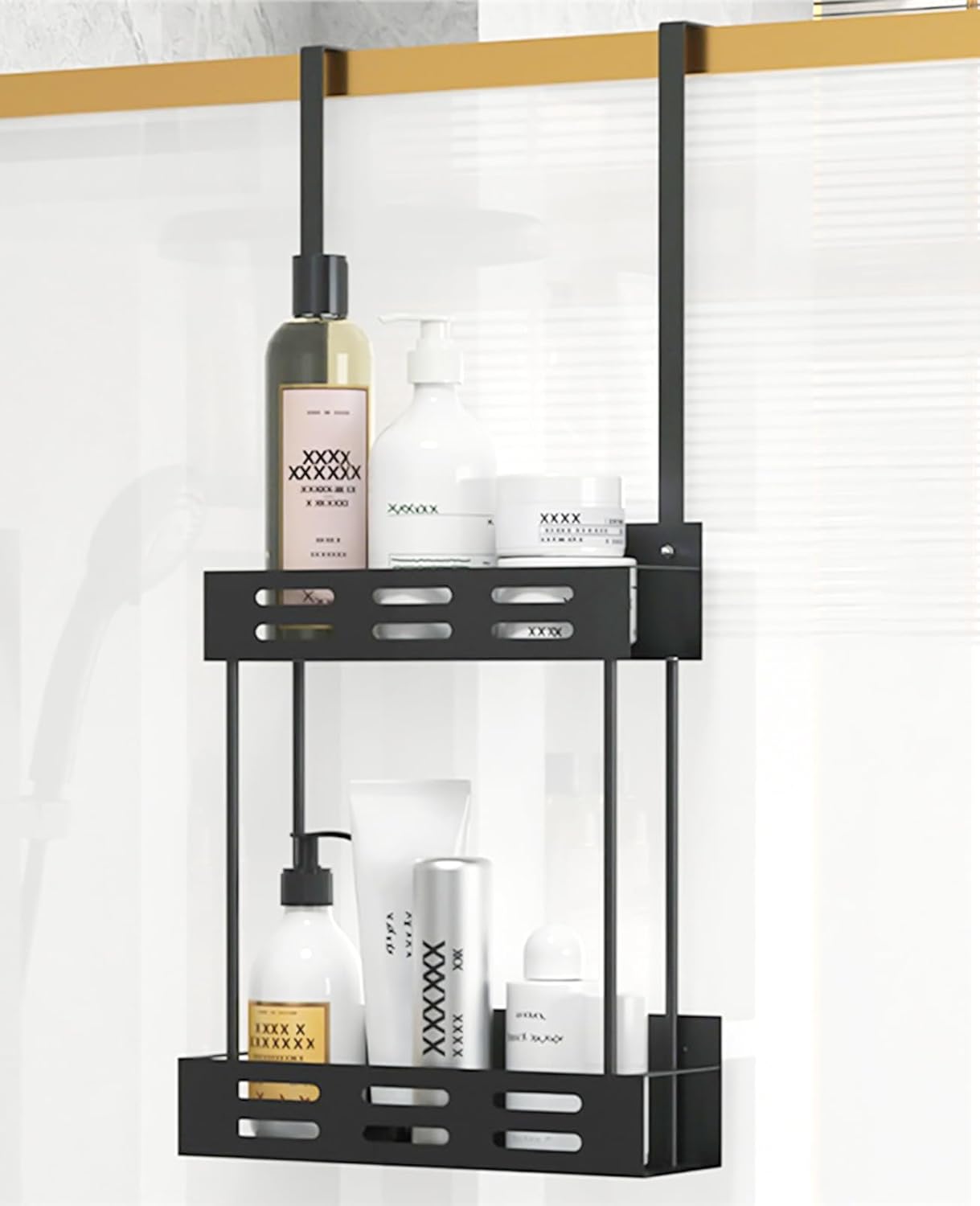 V178-36180-202507301353-00 CARLA HOME Over the Door 2-tier Shower Caddy Organizer Shelf with Hooks for Bathroom - Image 1