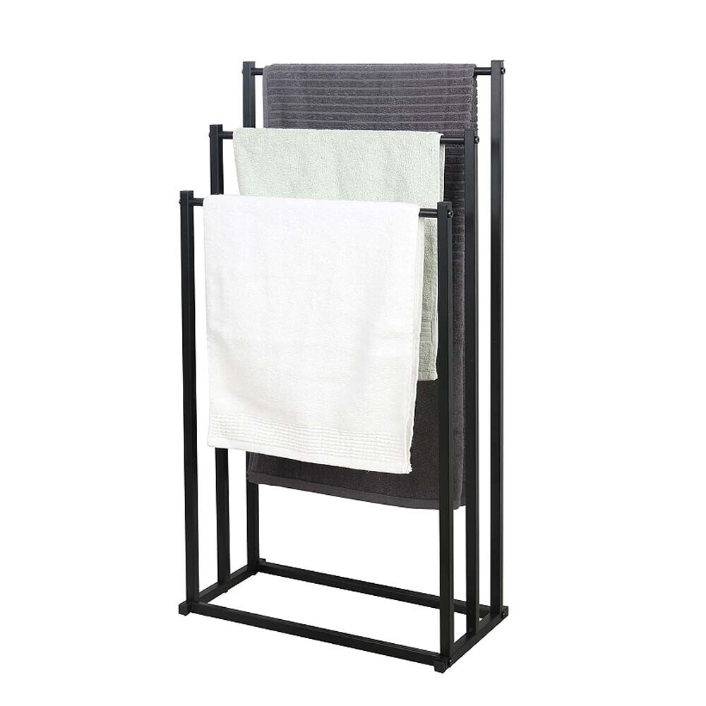 V178-66701-202508050930-00 Metal Free Standing Towel Rack 3 Tier Bathroom Rail Shelf Dryer - Image 1
