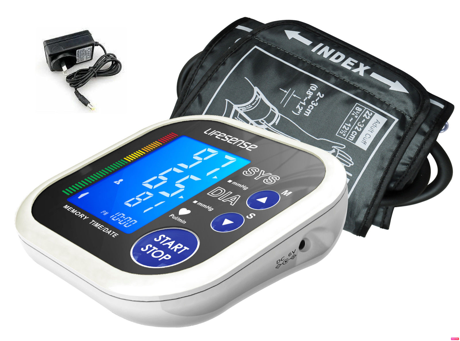 V178-66863-202508051105-00 Digital Blood Pressure Monitor Large Cuff + AC Adapter - Image 1