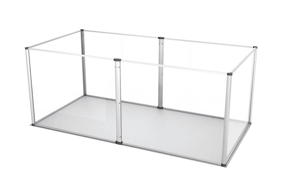 V178-66940-202508050920-00 Clear Acrylic Dog Playpen 124x63x40CM, 6 Panels Cage - Image 1